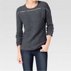 PAIGE Helena Gray Sweater Chain Silver Hardware Detailing Cashmere Blend Small